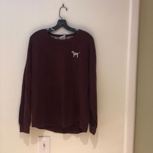 A burgundy sweatshirt from VS Pink